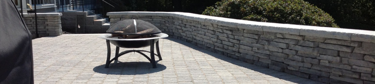 Brick Patio Built in Hollis NH With Landscaping and Excavation Services.
