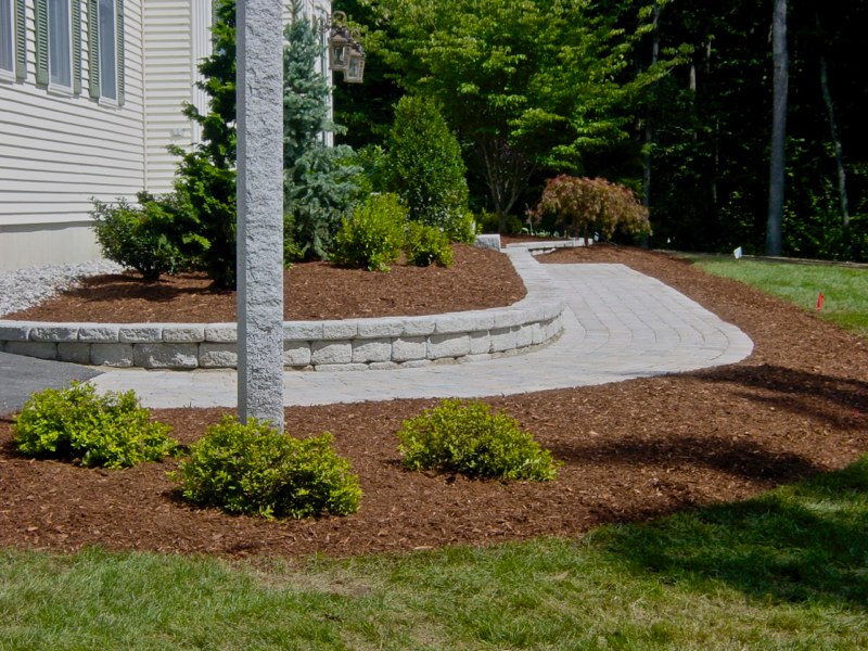 Landscape construction - brick walkway